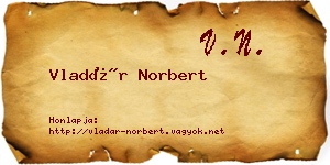 Vladár Norbert névjegykártya