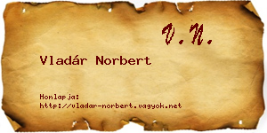 Vladár Norbert névjegykártya